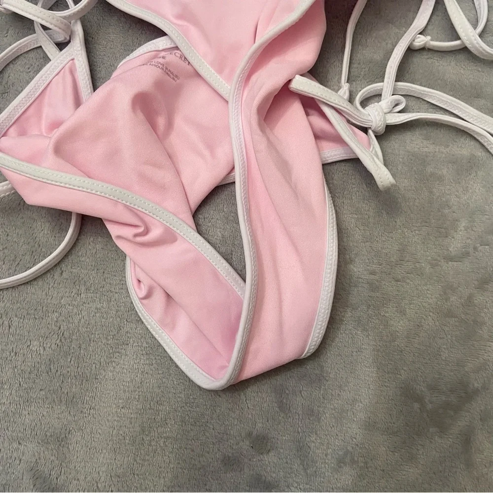 New! Frankie’s bikinis Amalia one piece monokini pink heart 24686